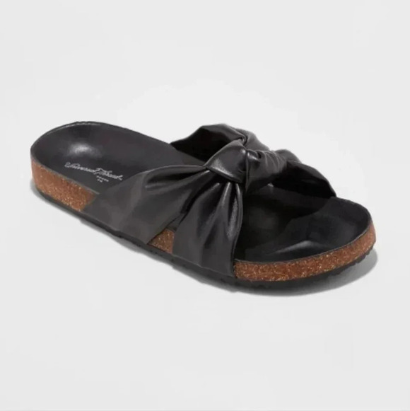 Universal Thread |Junie knotted Footbed Sandals | Size 7.5 | Black - Picture 1 of 4